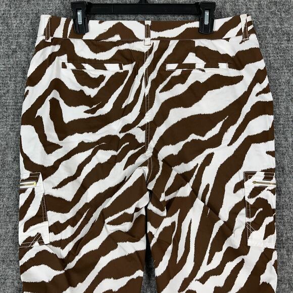 Chicos Pants Womens Large 12 Petite 2P Stretch Crop Capri Tapered Zebra Casual - Picture 4 of 12